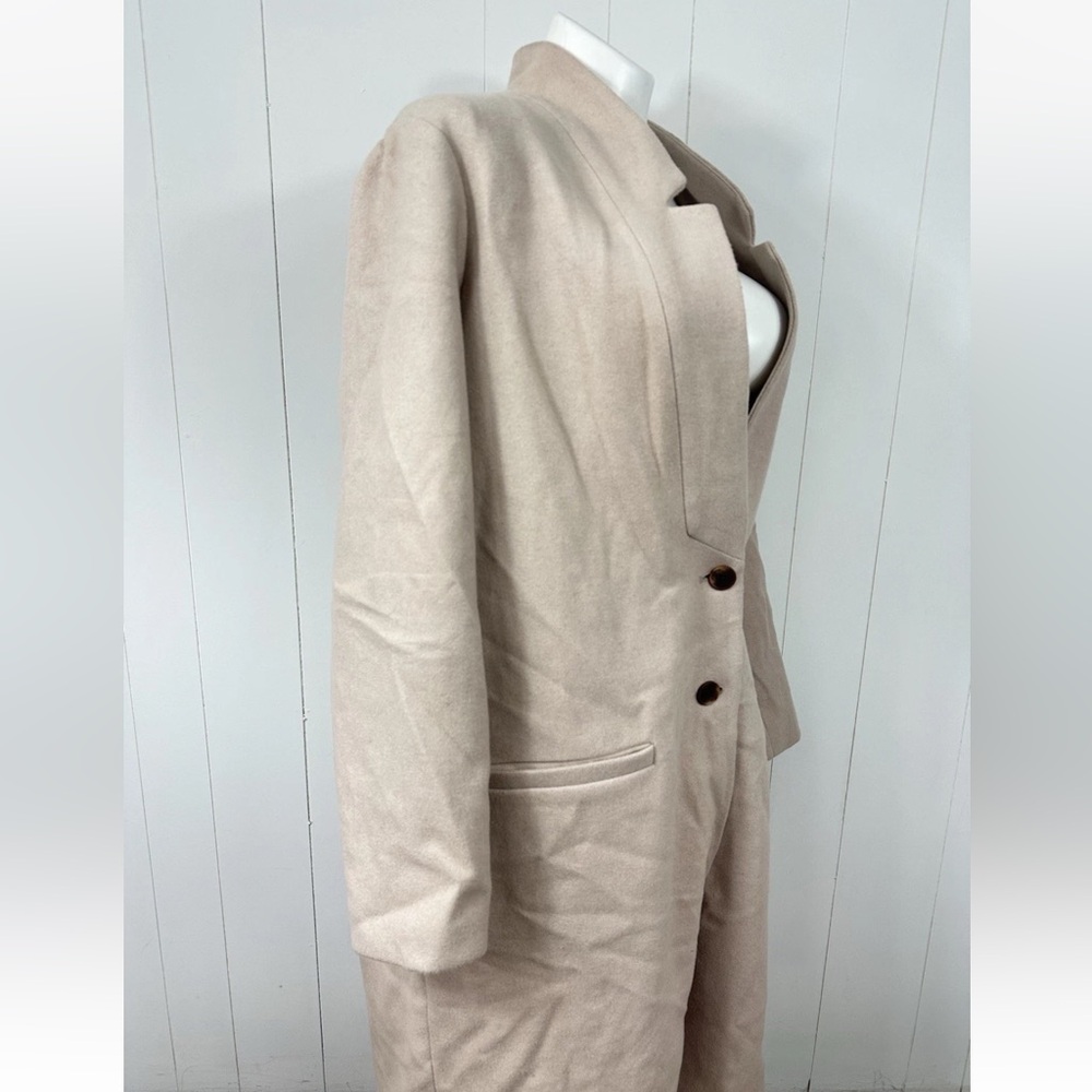 NEW Old Navy Women's Beige Long Dress Coat Size 2XL  Tall Button Up Pockets - Picture 5 of 13